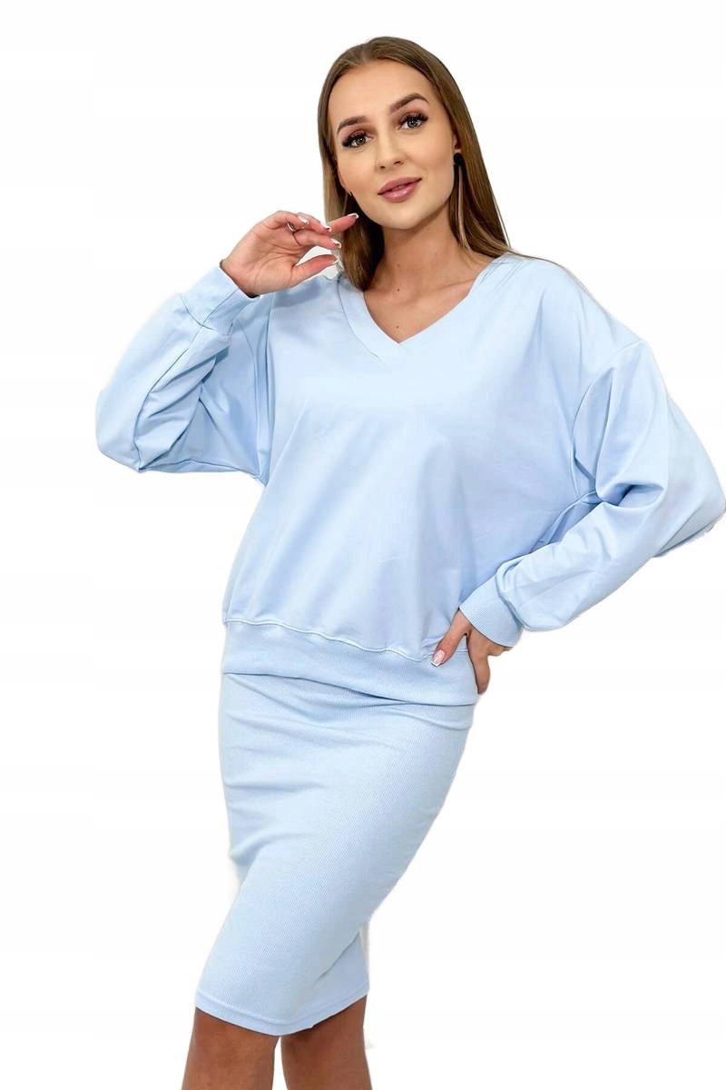 Komplet halenka šaty pruhovaná modrá