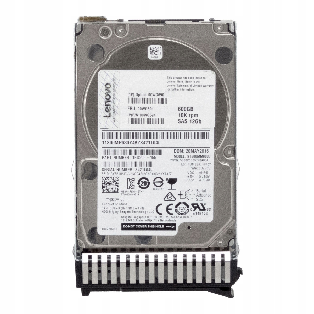 Lenovo 00WG691 00WG694 00WG690 600GB 10K 128MB SAS-3 2.5" ST600MM0088