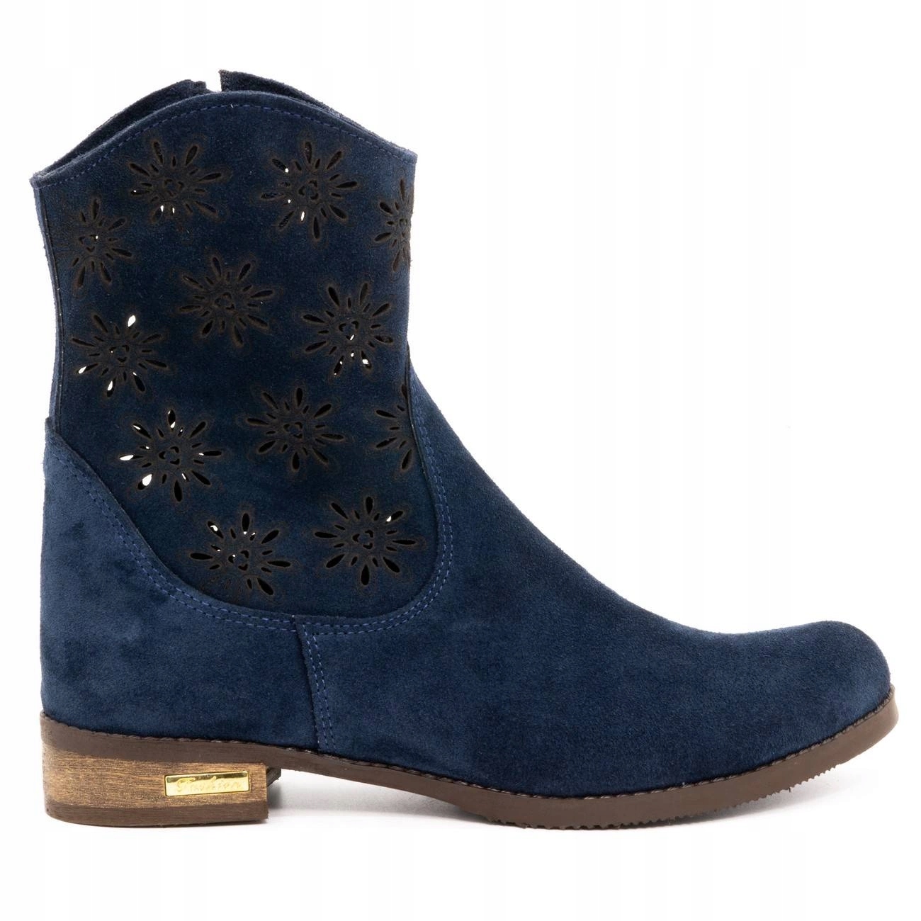 Dámské kotníkové boty s perforovanými výřezy Janet, tmavě modrá barva 37