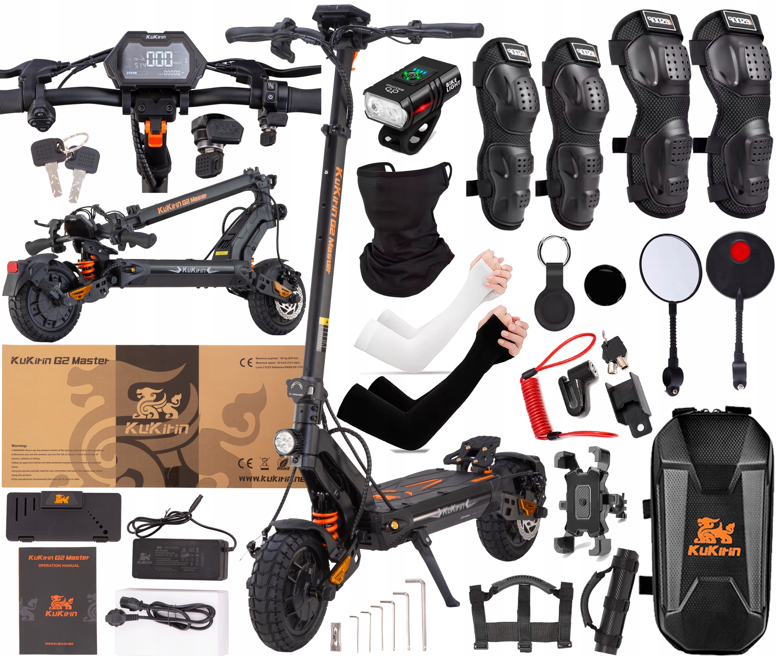 KuKirin G2 Master Elektrické vozidlo 2000W 52V 20,8AH 60KM/H +11 Dárek