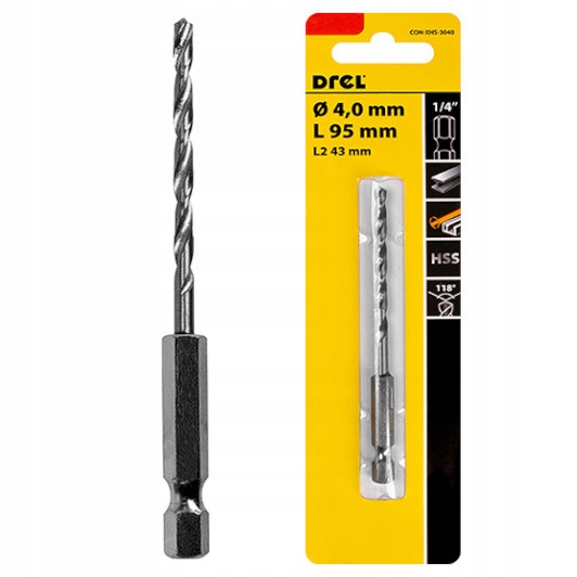 

Wiertło Do Wkrętarki Metalu Hex Quick Change 4.0mm