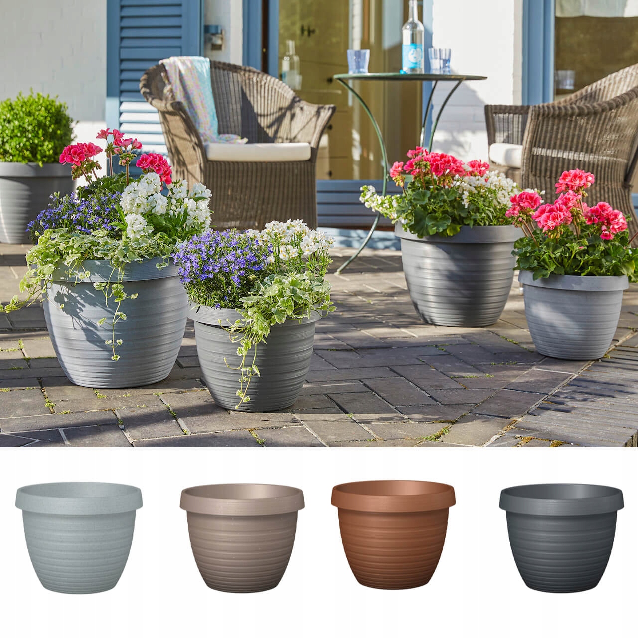 Doniczka do ogrodu na taras brązowa terakota Marka Scheurich