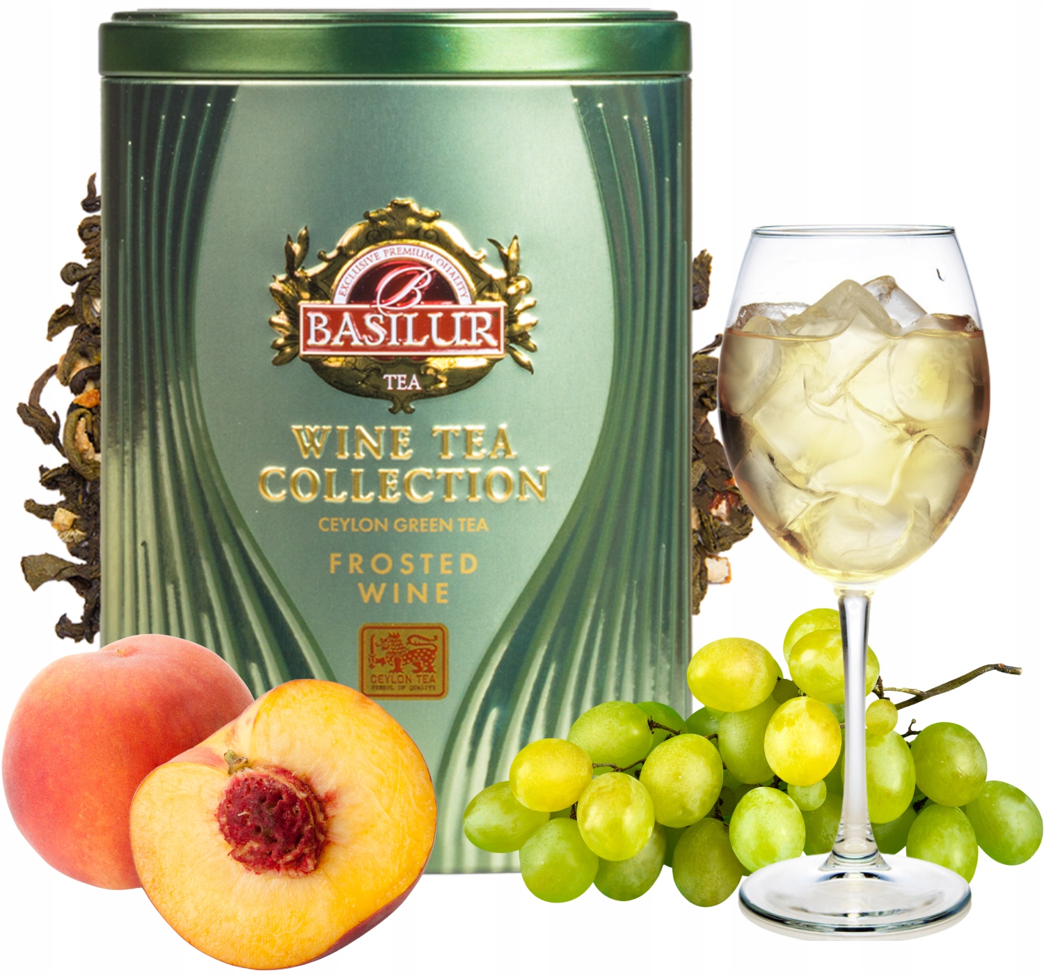 Levně Basilur Frosted Wine zelený čaj list Ceylon Ledové Víno plechovka 75 g
