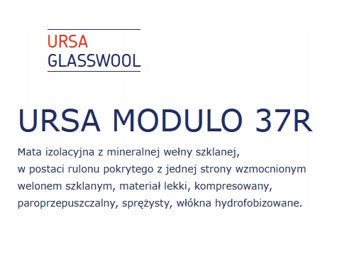 WEŁNA MINERALNA URSA MODULO 0,037 R GR 10 CM Kod producenta WEŁNA MINERALNA URSA MODULO 0,037 R