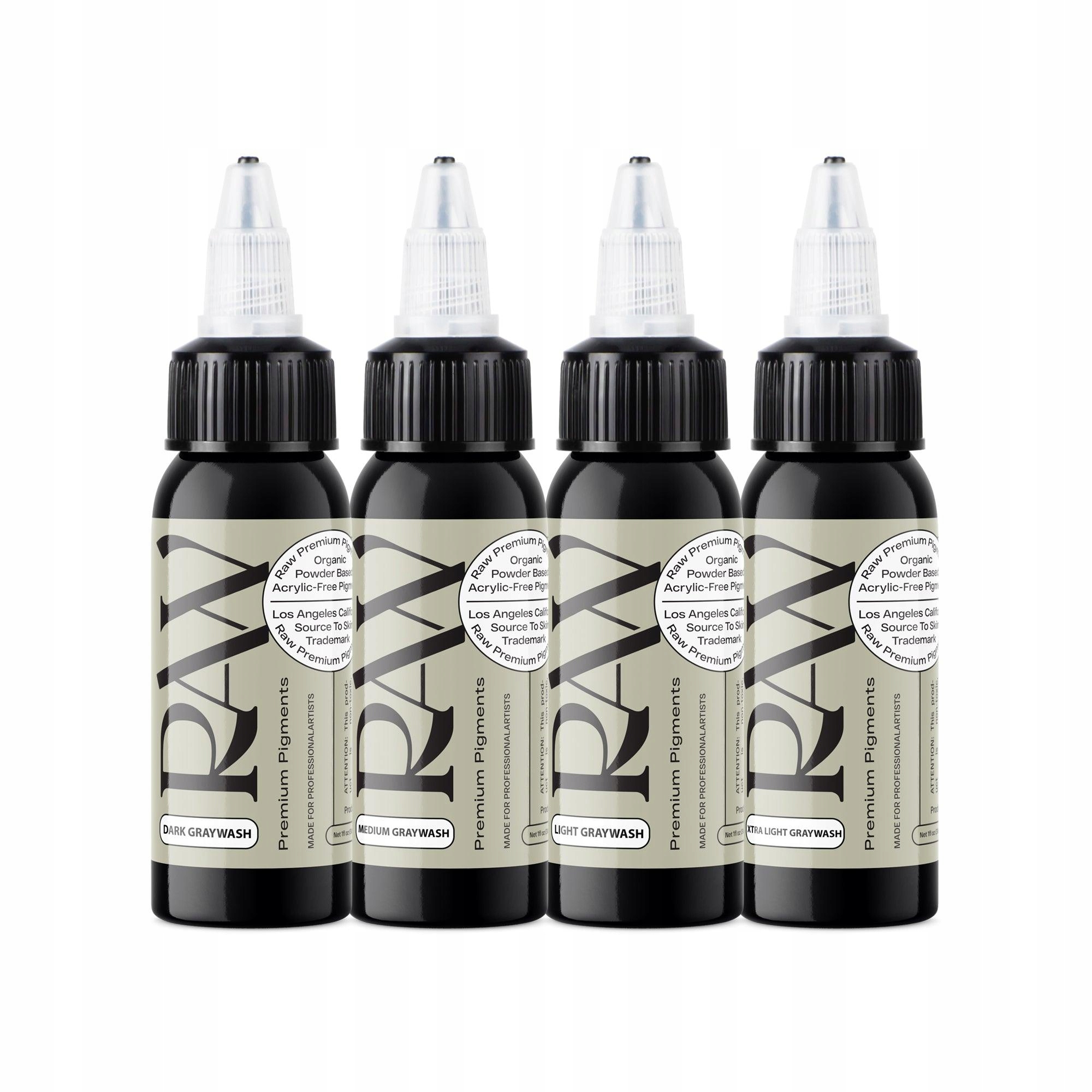 Zeatw barvy Reach na tetování Raw Pigment Platinum šedá Graywash Set 4*30 ml