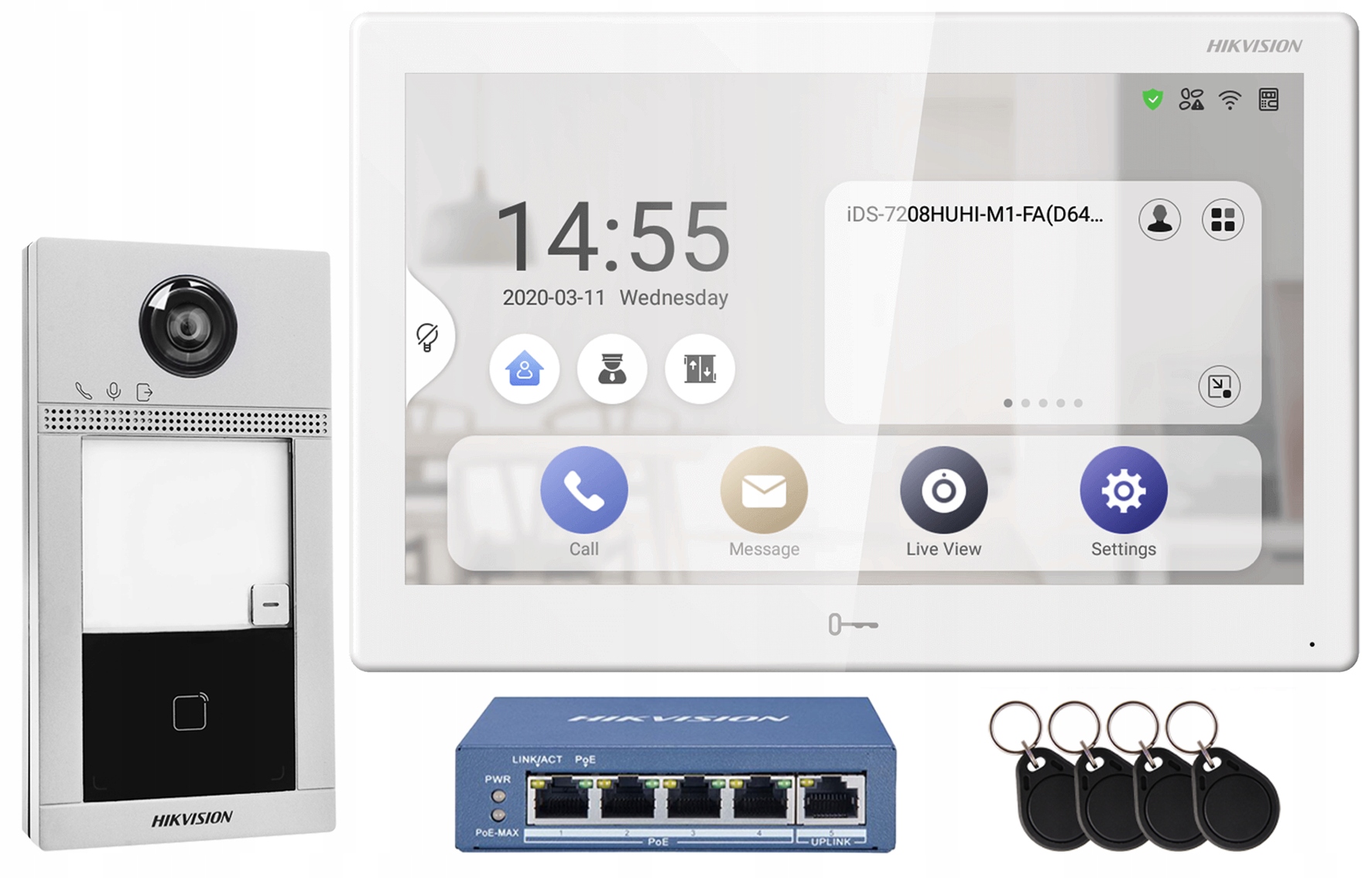 Videovrátnik WiFi Hikvision Jednorodinný monitor Android 10" Brána