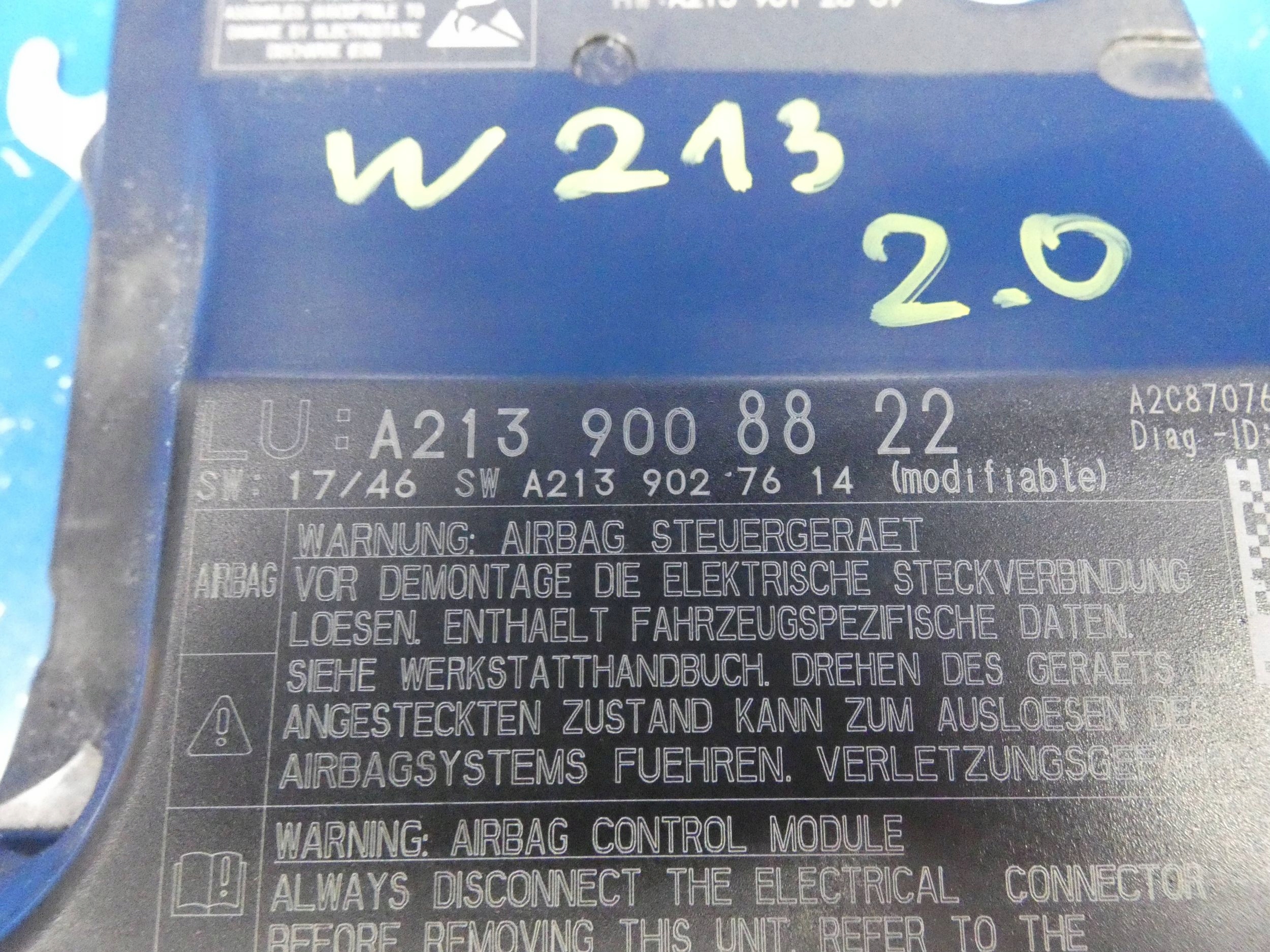 MERCEDES E KLASA W213 W205 Module SENSOR Airbag AIR BAG