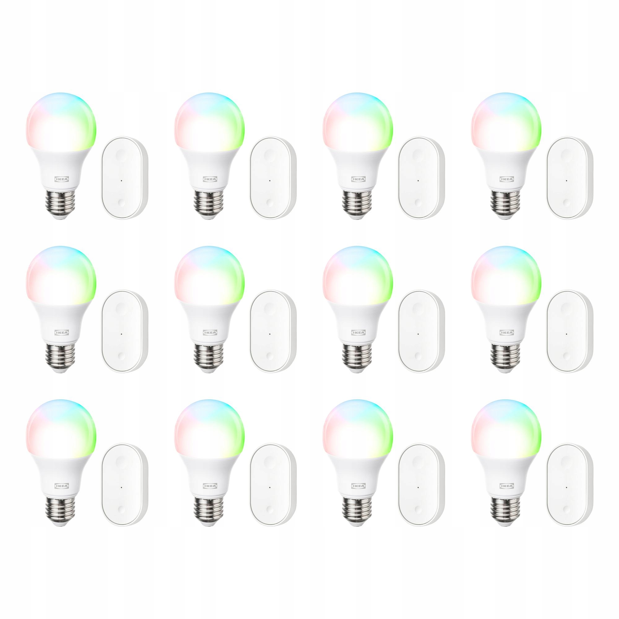 12 ks Smart Led žárovka E27 Rgbw Startovací Sada Kajplats