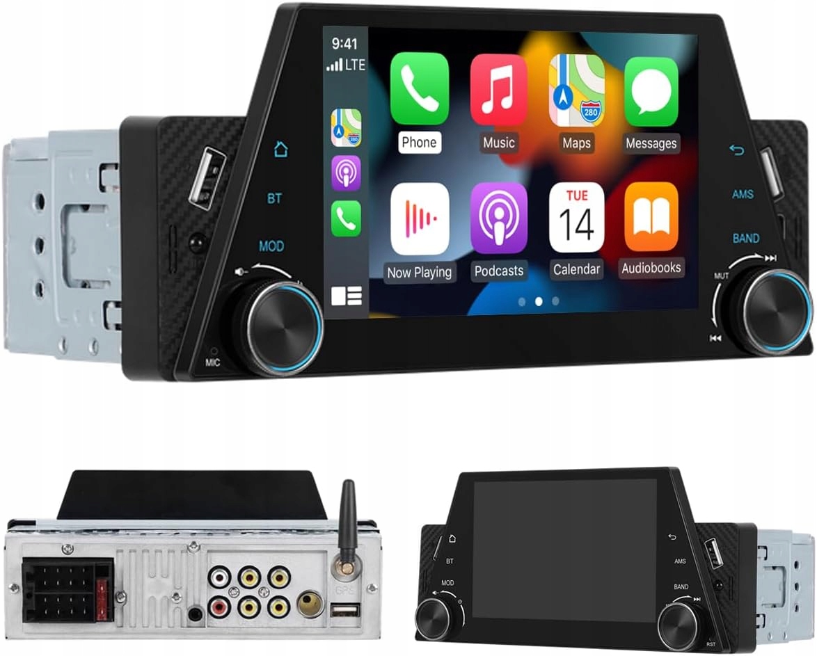 Radio Samochodowe 1 Din Android Carplay 5" Kamera Fm Usb-c Bluetooth Dotyk