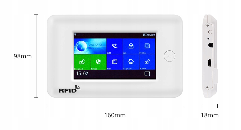 BEZPRZEWODOWY ALARM LCD GSM APP SYRENY WIFI POLSKI Marka Sat-Link