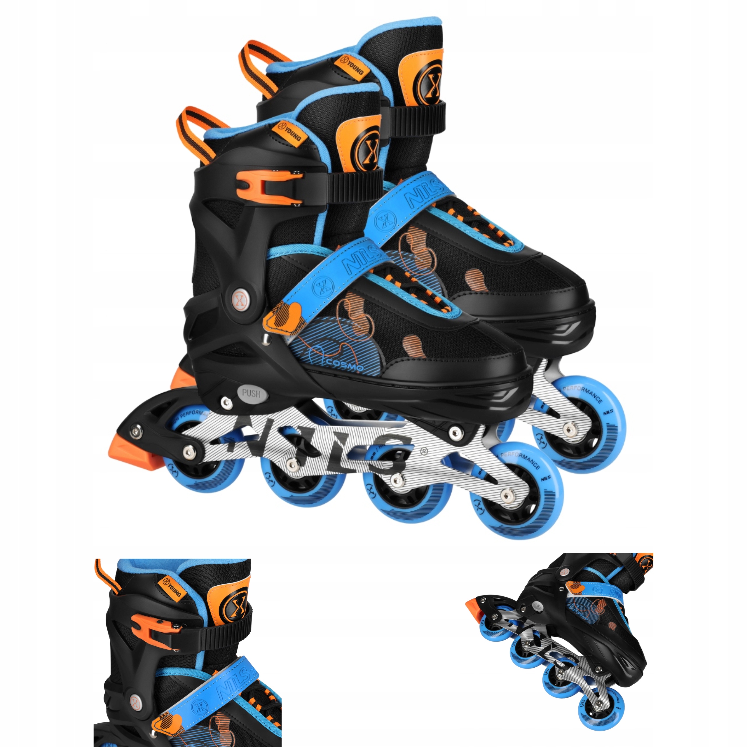 Brusle 2v1 Nils NA13808 Cosmo L 38-41 Modré Silné