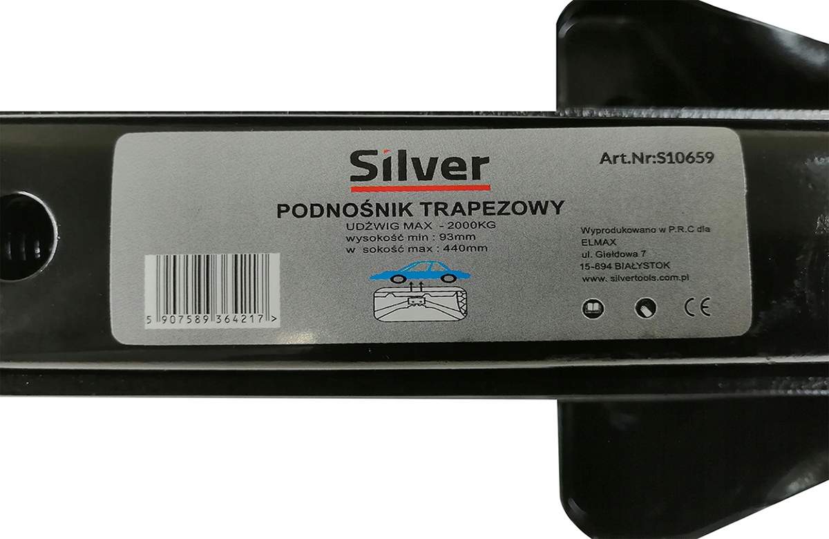 PODNOŚNIK SAMOCHODOWY LEWAREK TRAPEZOWY 2T + KLUCZ Marka Silver