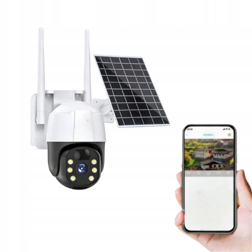 Alarm na pohyb Solární kamera Wifi 3MP Obousměrná venkovní