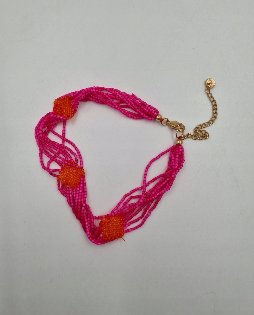 CHOKER Z KORALIKÓW RÓŻOWY 144