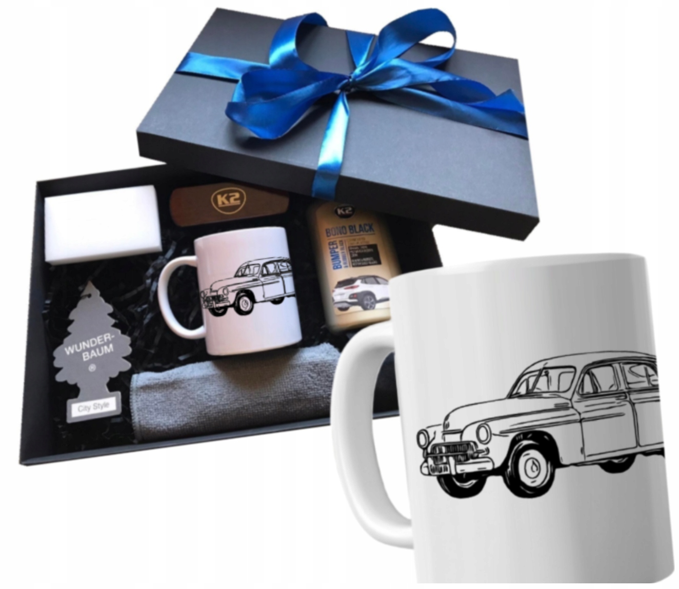 Sada hrnečků s vychytávkami Dárek k narozeninám, jmeninám Historické Auta Varšava