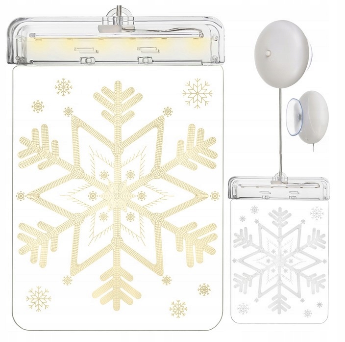 

Świąteczna Ozdoba Okno Led 3D Śnieżynka Witraż