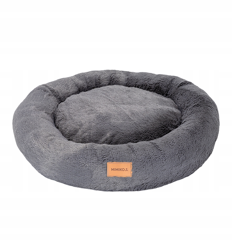 Levně Mimiko Pets Pelíšek Shaggy kulaté XL 75 cm grafitové