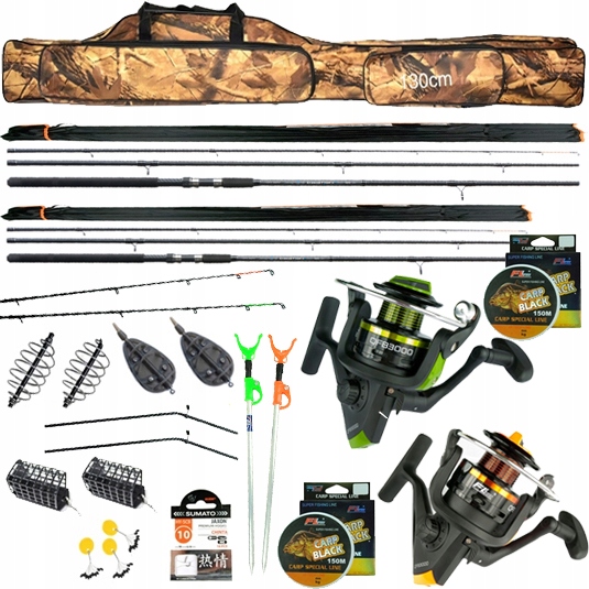 Rybářský Set 2x prut Jaxon Feeder 2x naviják Pouzdro method Z81