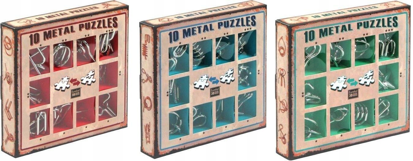 30 Łamigłówek Metalowych 30 Zadań Zagadek łamigłówki metal zestaw Puzzles