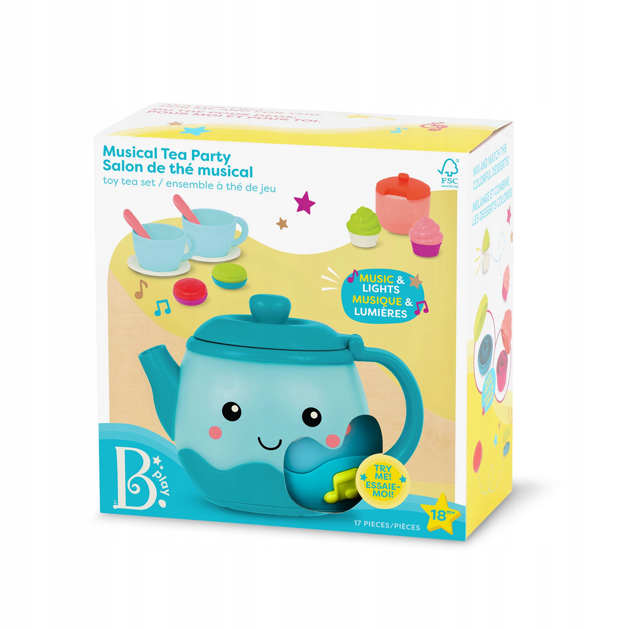 Muzyczny serwis do herbaty B.toys Musical Tea Party Głębokość produktu 20.5 cm