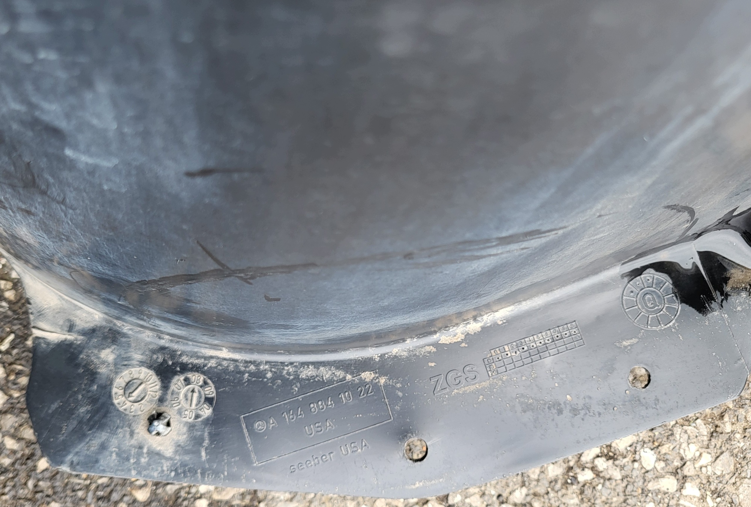 mudguard right front front part rear MERCEDES ML W164 A1648841022 OE