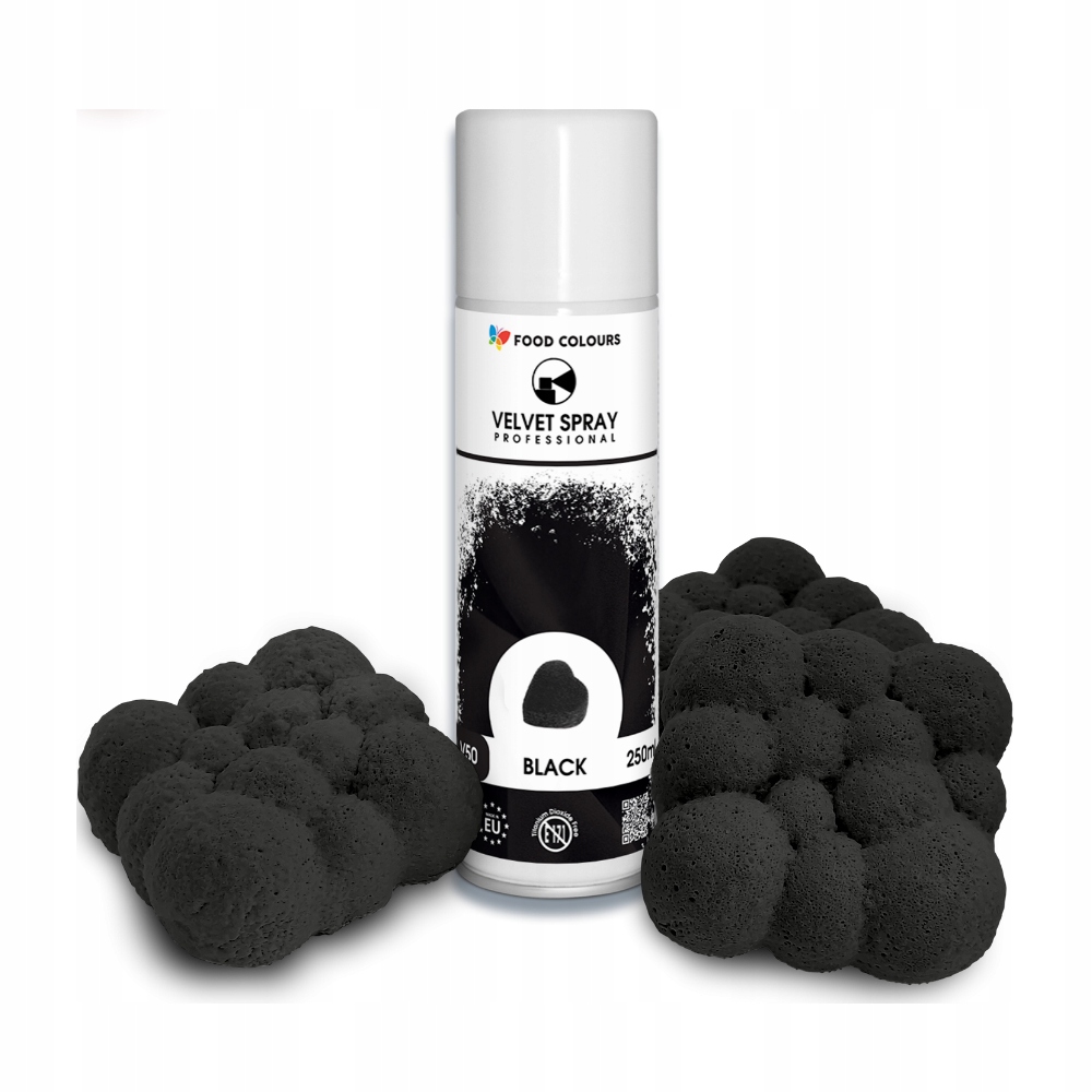 Levně Food Colours Velvet Spray Black 250 ml