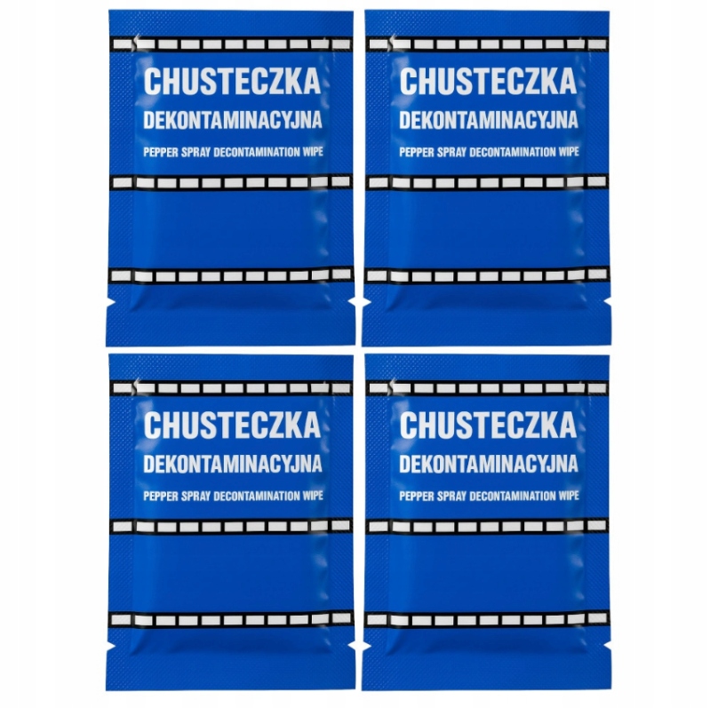 Chusteczka dekontaminacyjna do neutralizacji gazu pieprzowego Zestaw 4 szt.