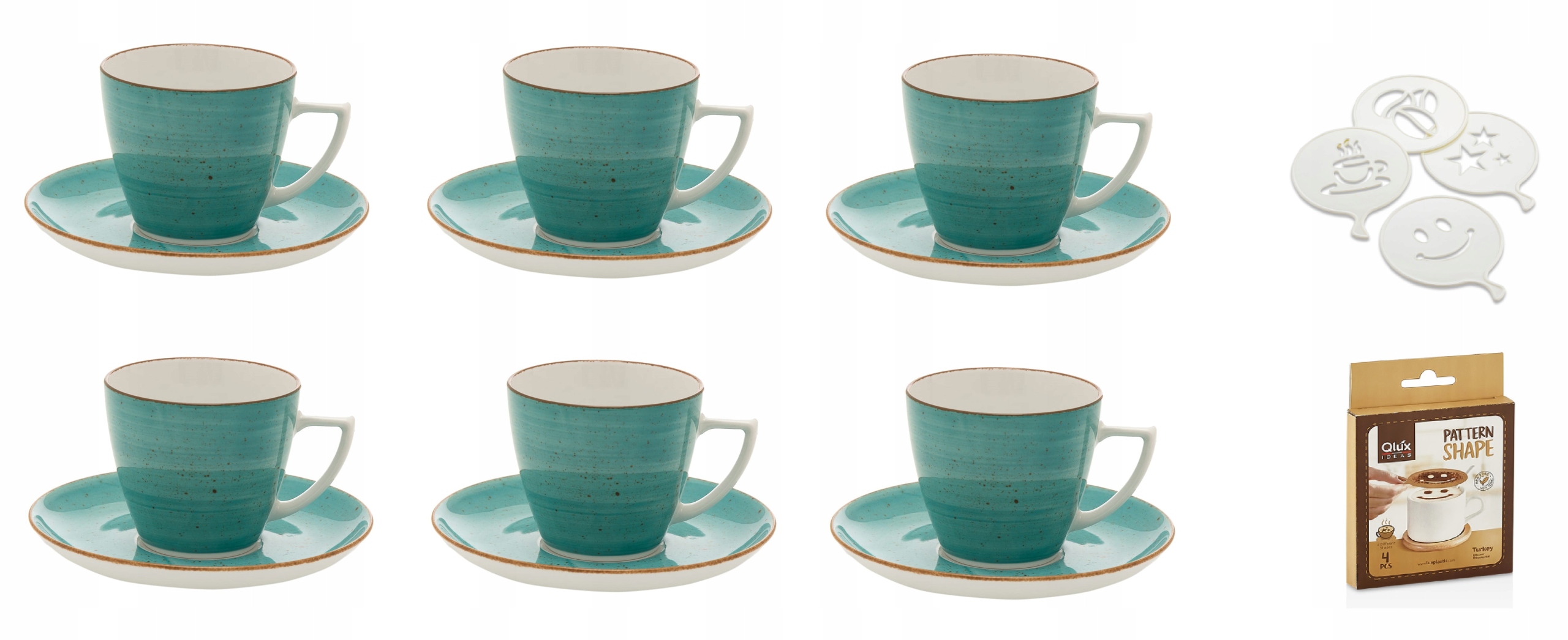 

Komplet 6 Filiżanek Spodki 350ML Morski Lubiana