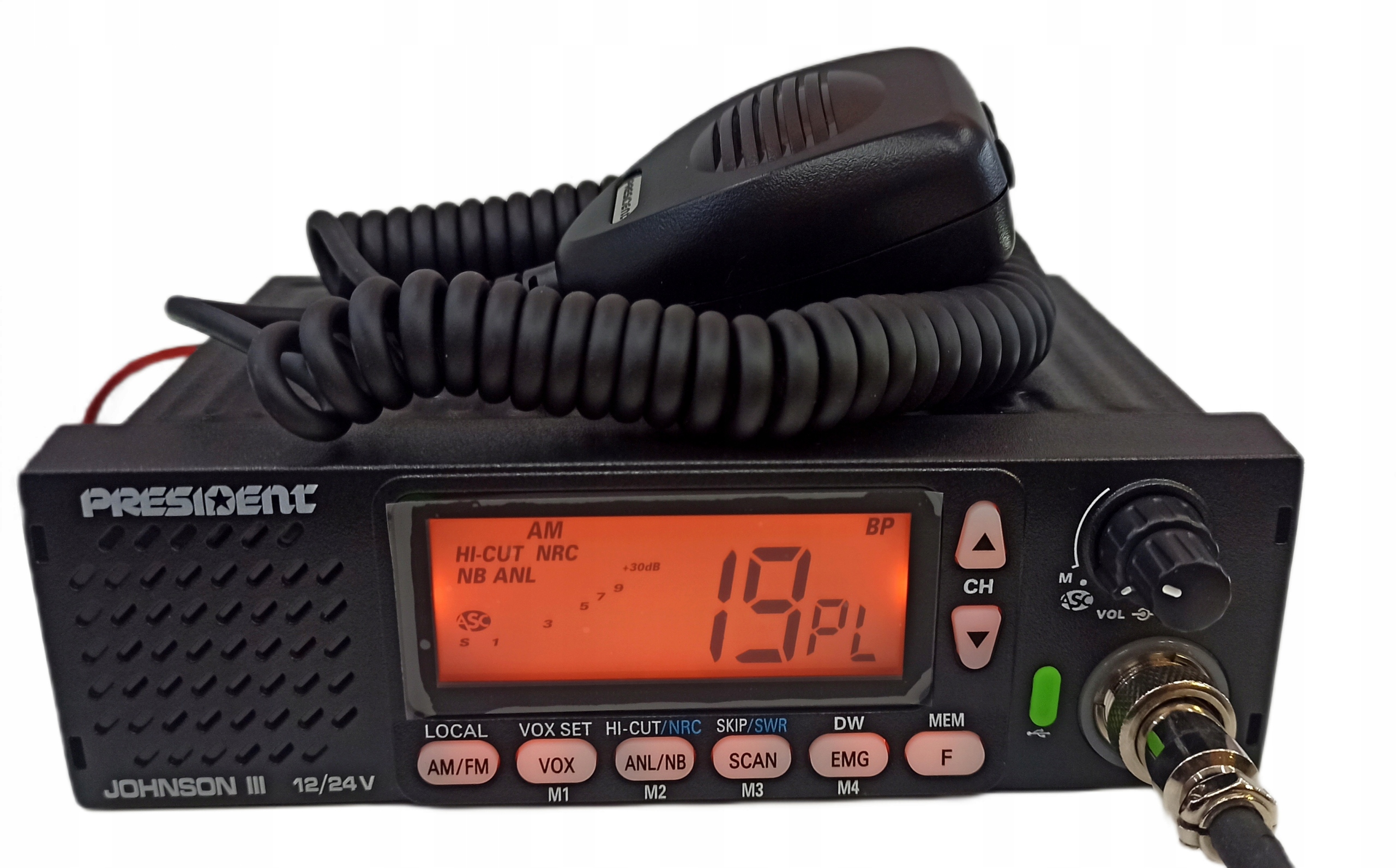 Kieszeń Cb Radio President Johnson III 3 12V 24V Din