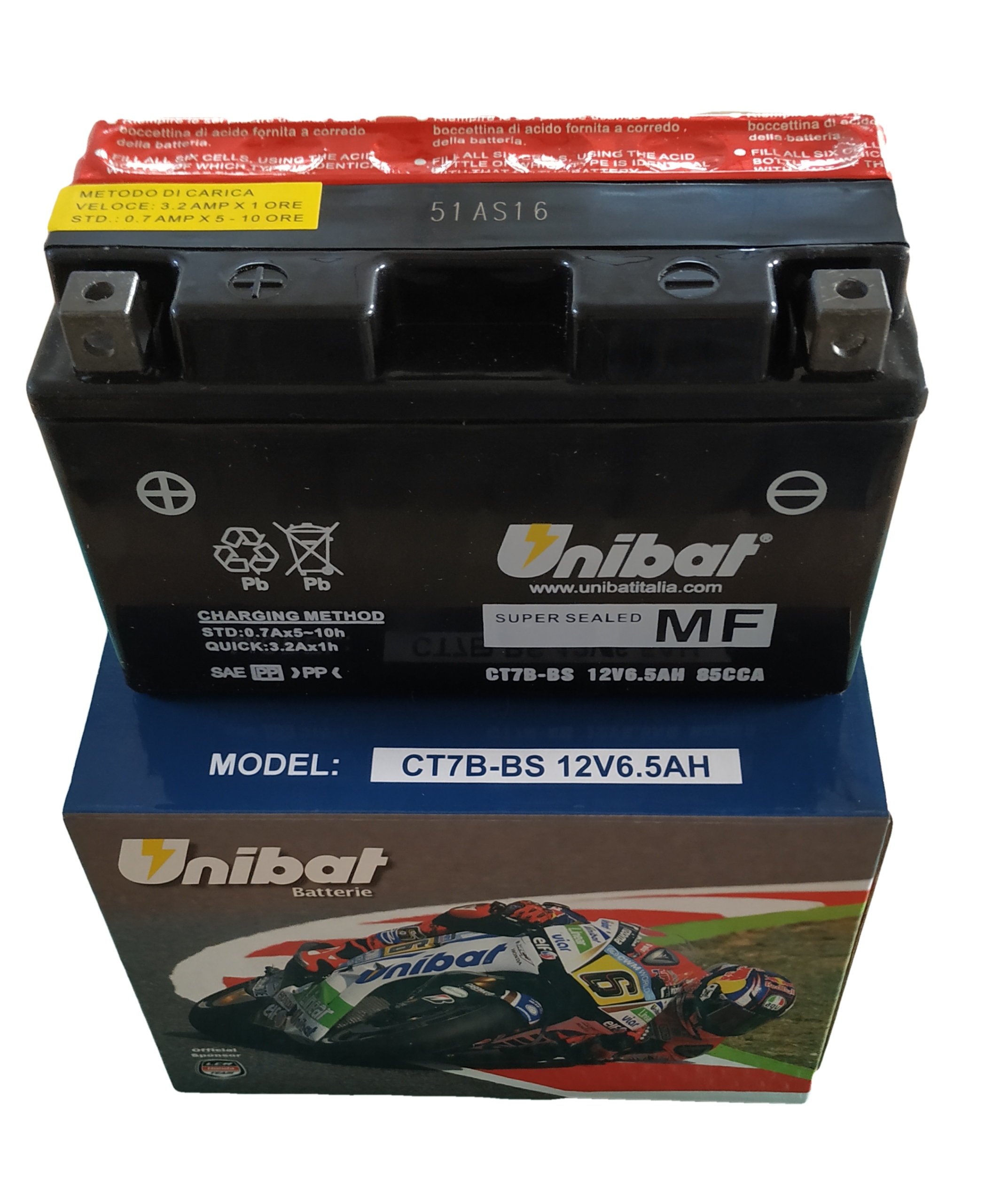 Akumulator UNIBAT CT7B-BS YT7B-BS 6,5Ah 85A