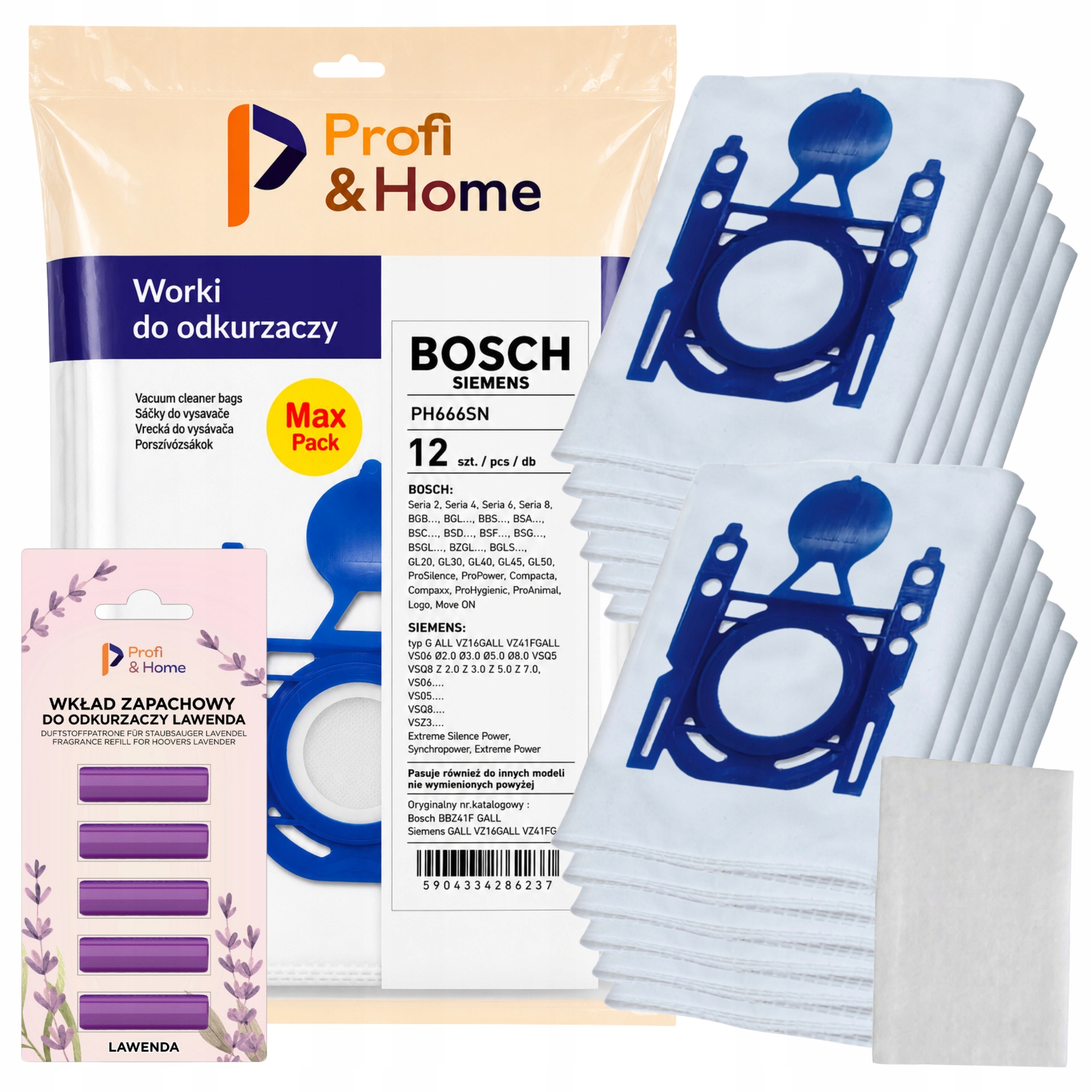 12 x Sáčky Do Vysavače Bosch G All GL30 GL20 Typ G Serie 2 4 6 8 Vůně