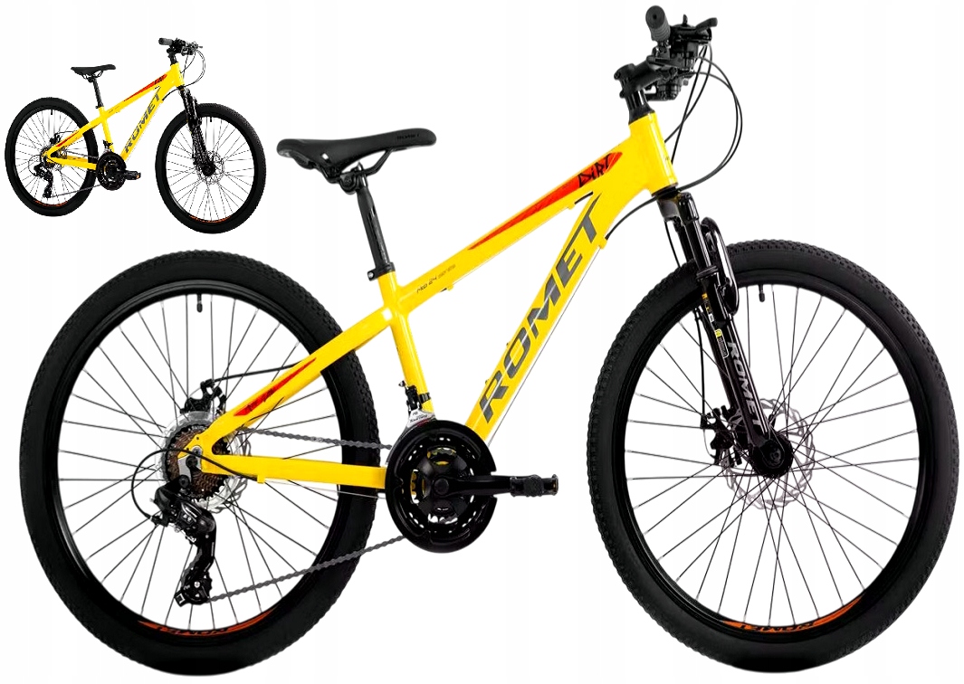 Rower Mtb Romet Rambler Dirt 24" żółto-pomarańczowy
