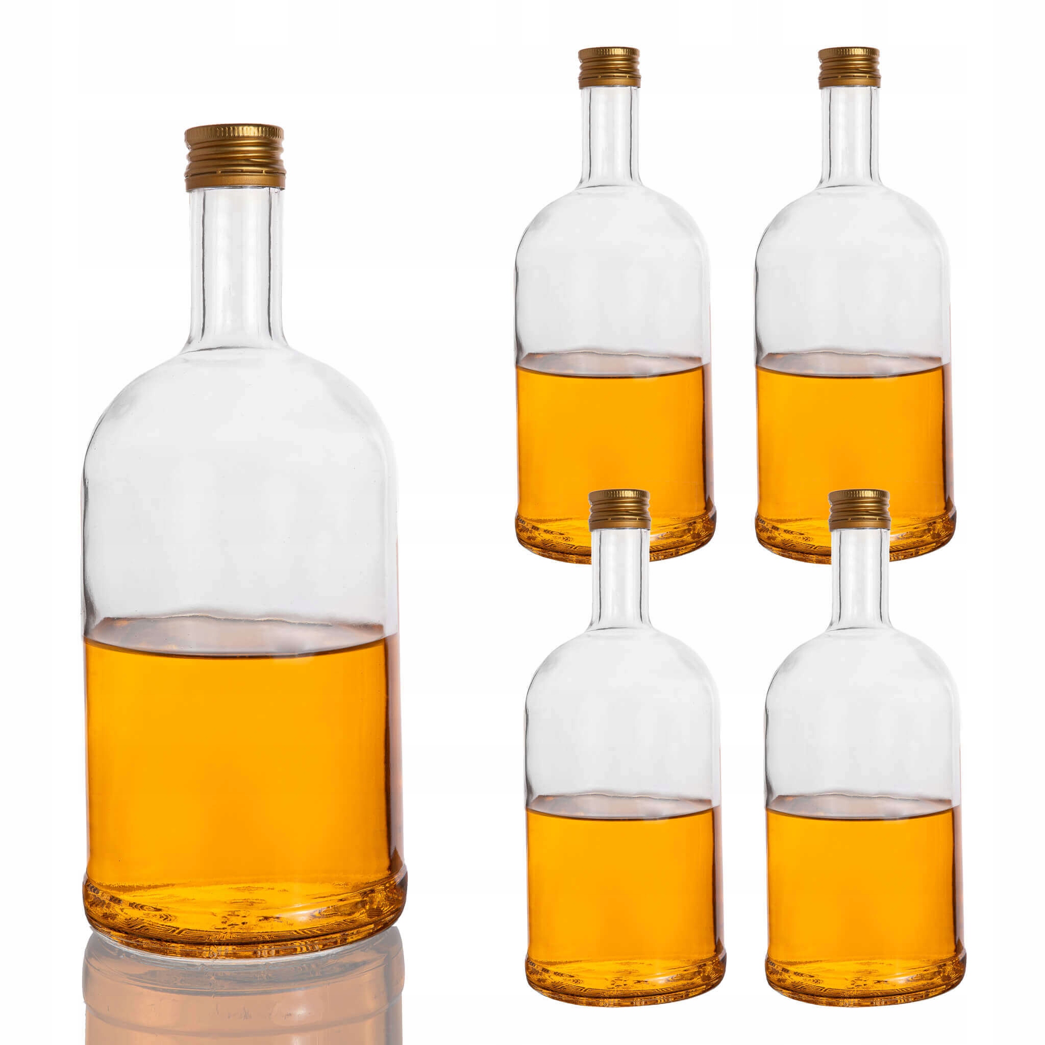 20x Ozdobné Skleněné Lahve Tadeusz 1000 ml uzávěry na Likéry