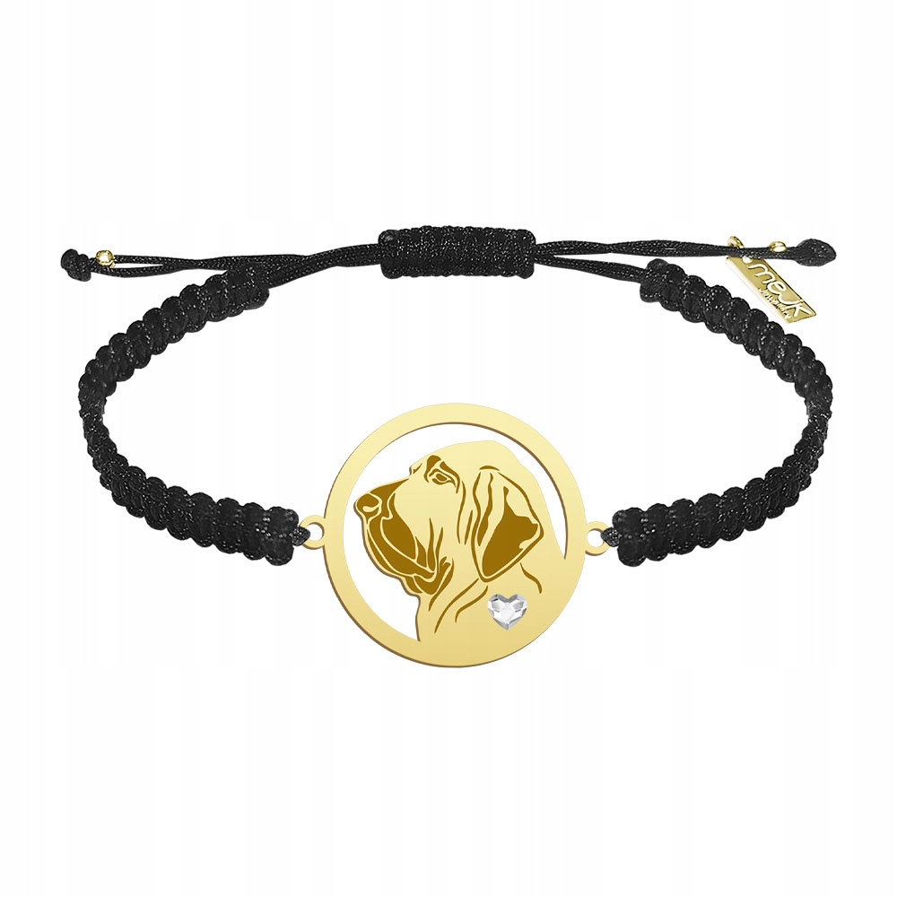 Zlatý náramek se psem Fila Brasileiro 925 Dárek Makramé Gravírování Bonus