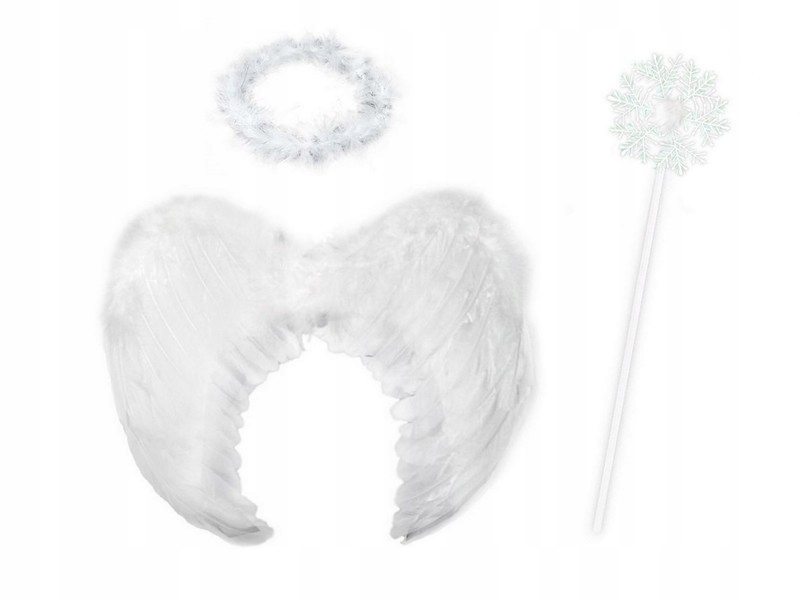 ZESTAW ANIOŁ SKRZYDŁA AUREOLA RÓŻDŻKA 3el