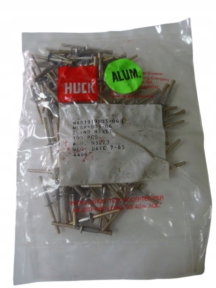 NIT NITY HUCK BLIND RIVET ALUM NAS1919B05-06