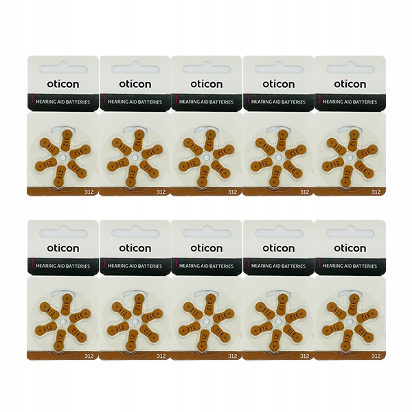

60 X Baterie Oticon 312 - do aparatu słuchowego