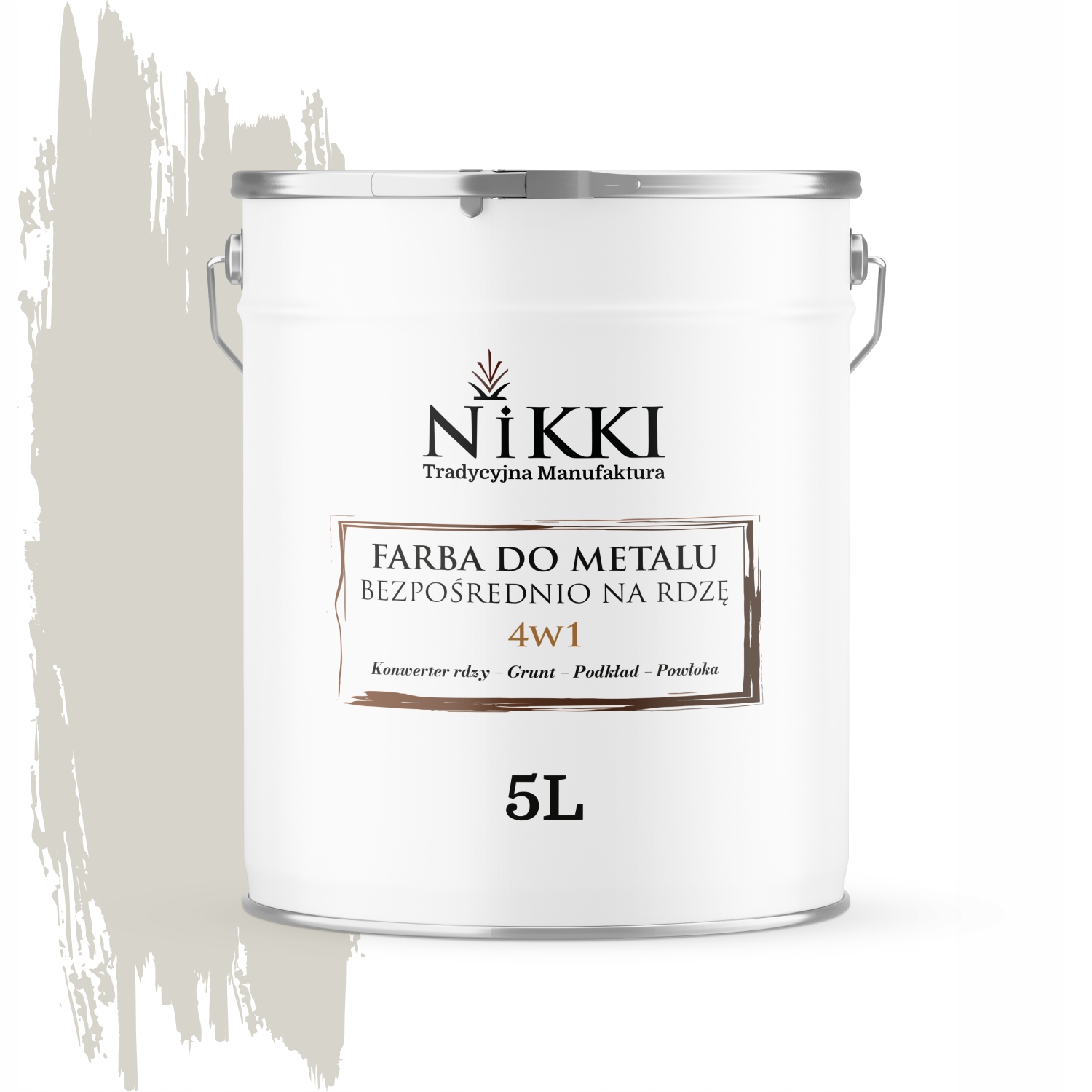 Farba Na Kov Priamo Na Hrdzu Pozinkovaná 4v1 Bielo-šedá Ral 9002 Satén 5L