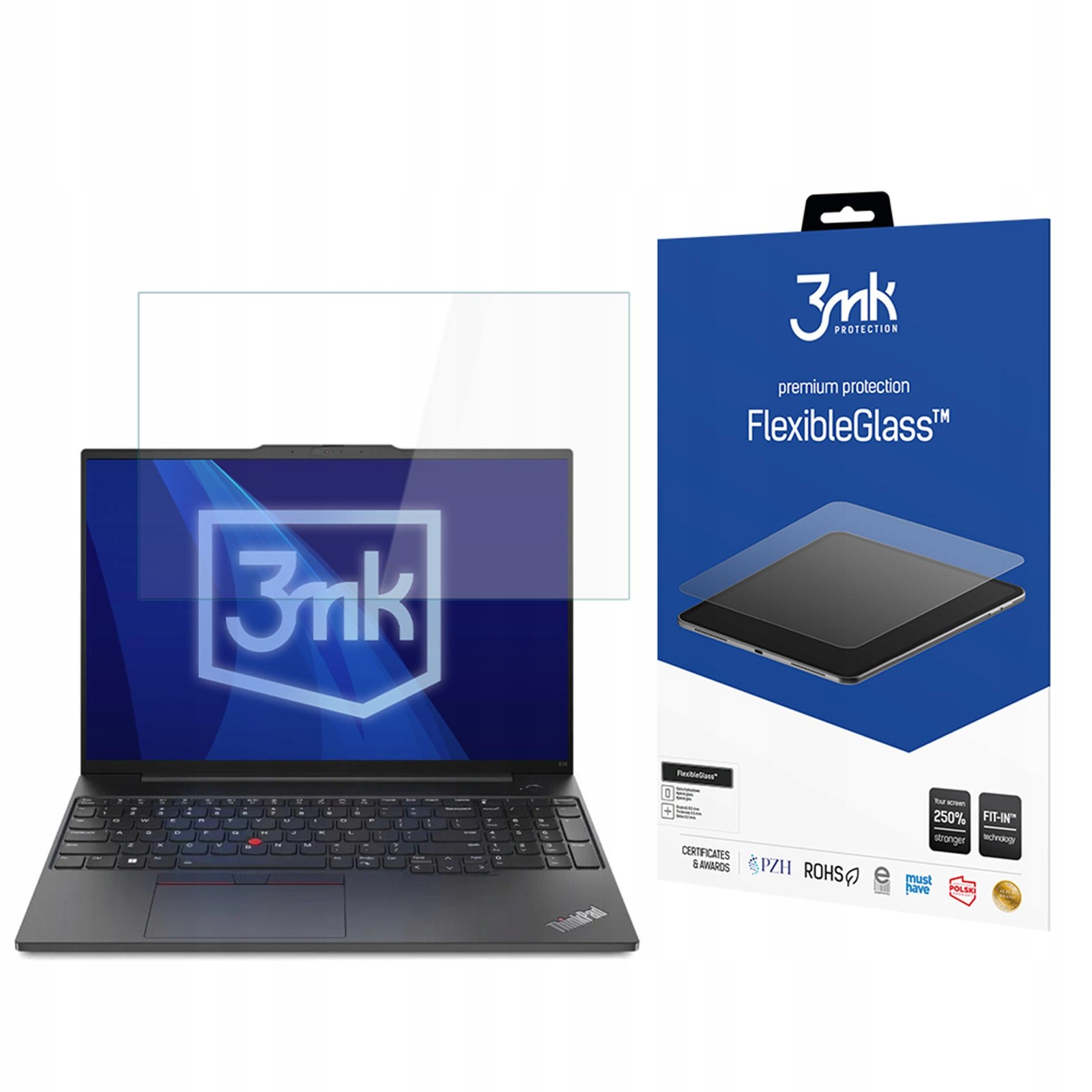 Hybridní Sklo pro Lenovo ThinkPad E16 Gen 3 až 17" 3mk FlexibleGlass