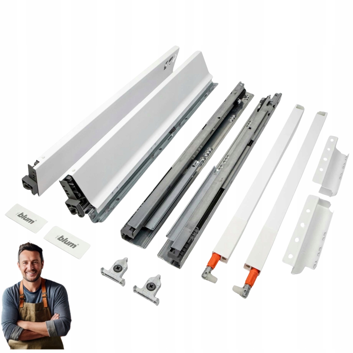 Zásuvka Blum Tandembox Antaro 550 mm Priemerná 167 mm Nosnosť 35 kg Biela