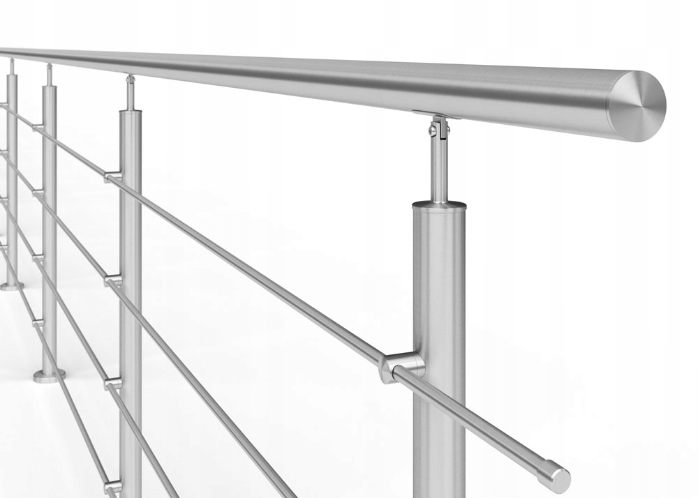 Balkónové schodišťové zábradlí, výplň 4 x Ø12 mm, Inox 5,0 m