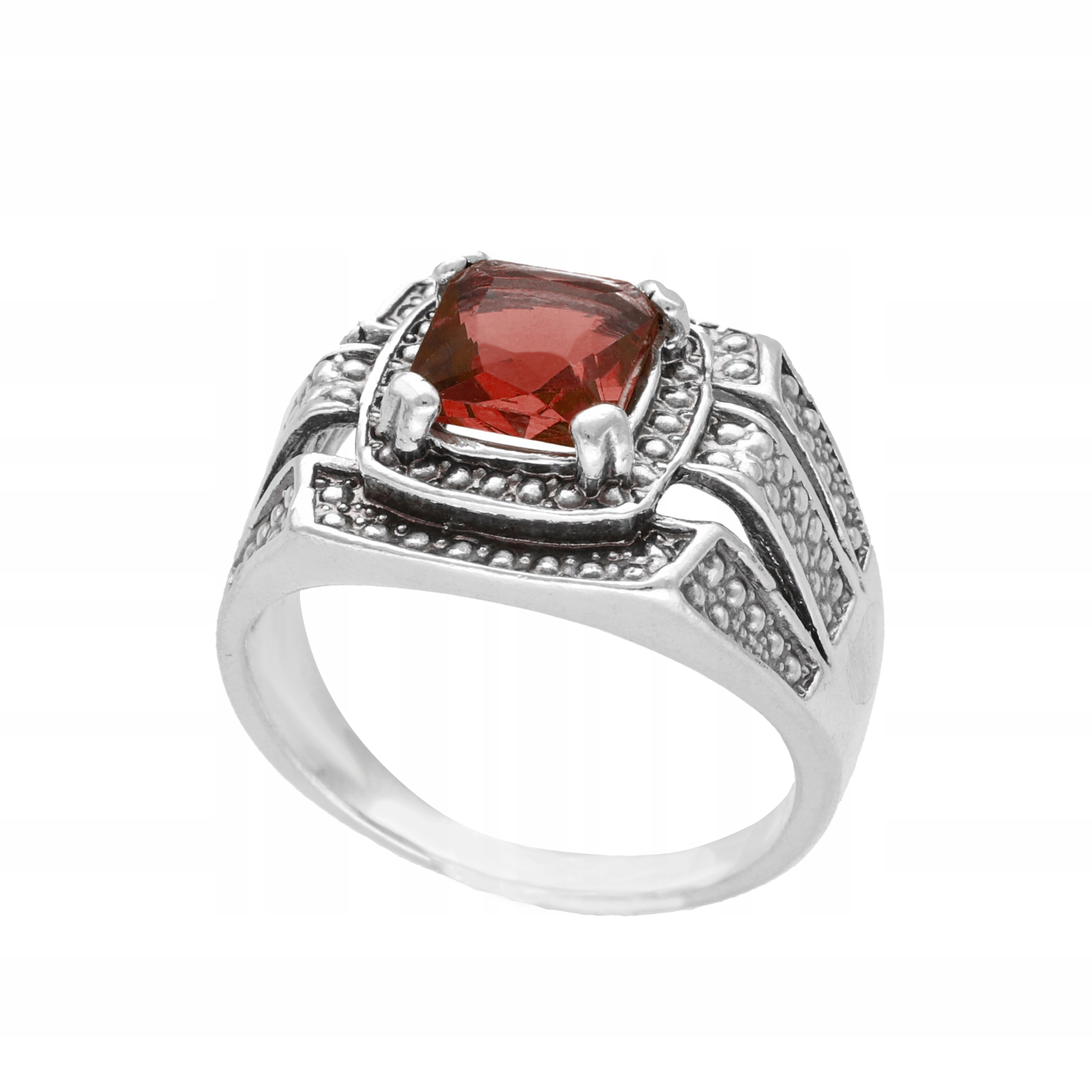 Efektní prsten s burgundským zirkonem stříbro vel. 26