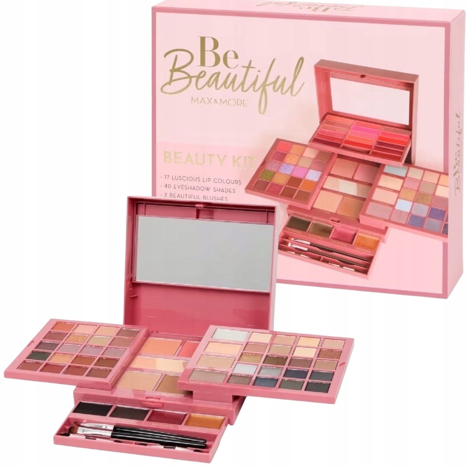 Kufřík s 73 kosmetickými přípravky Max&more Paleta očních stínů a očních zrcátek