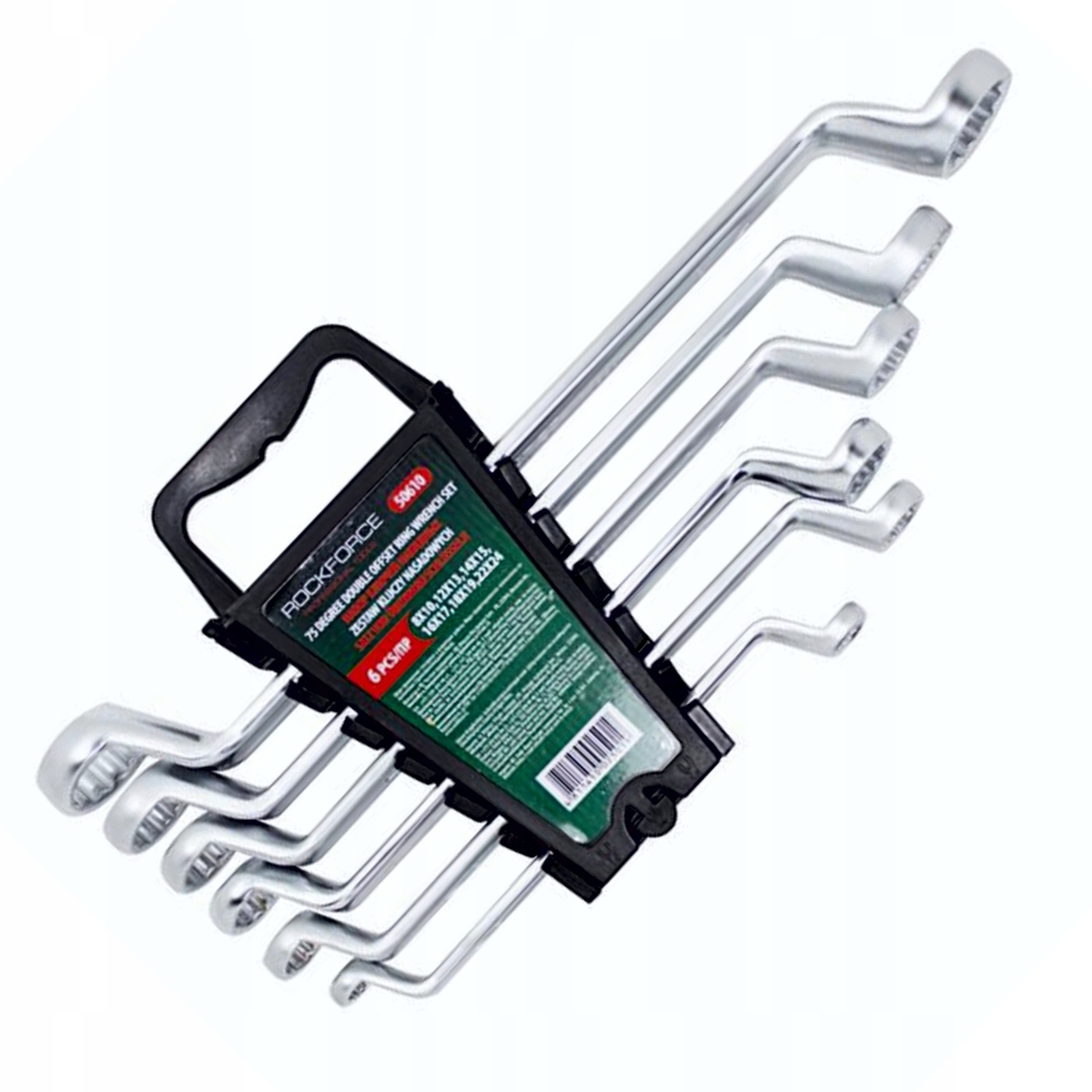 

Klucze oczkowe odgięte Zestaw 6 el 8-24 mm Cr-V