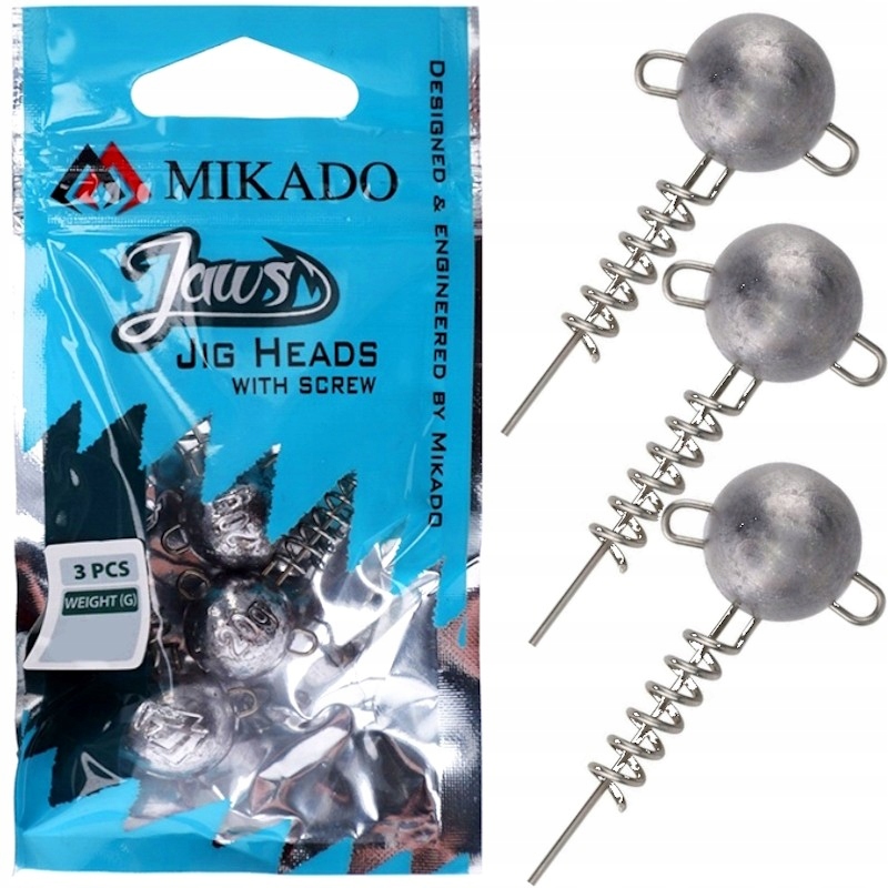 Ciężarek Główka Mikado Jaws Z Wkrętem 30g 3szt. DO PRZYNĘT GUM VERTICALA