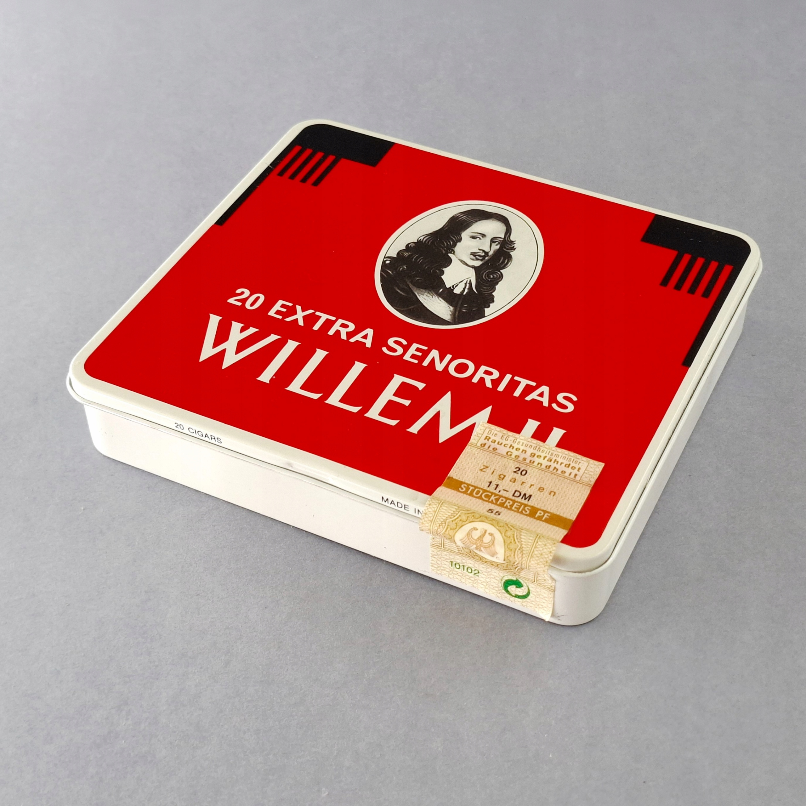 PIĘKNA METALOWA PUSZKA PUDEŁKO PO CYGARETKACH WILLEM II