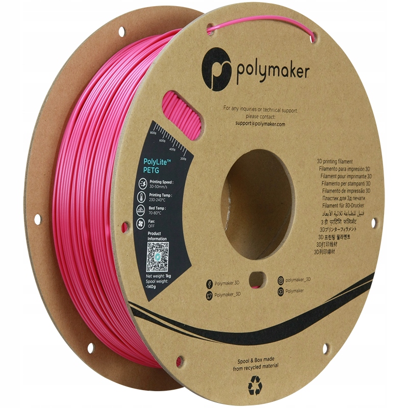 Filament Polymaker PolyLite Petg Magenta 1.75 mm 1 kg