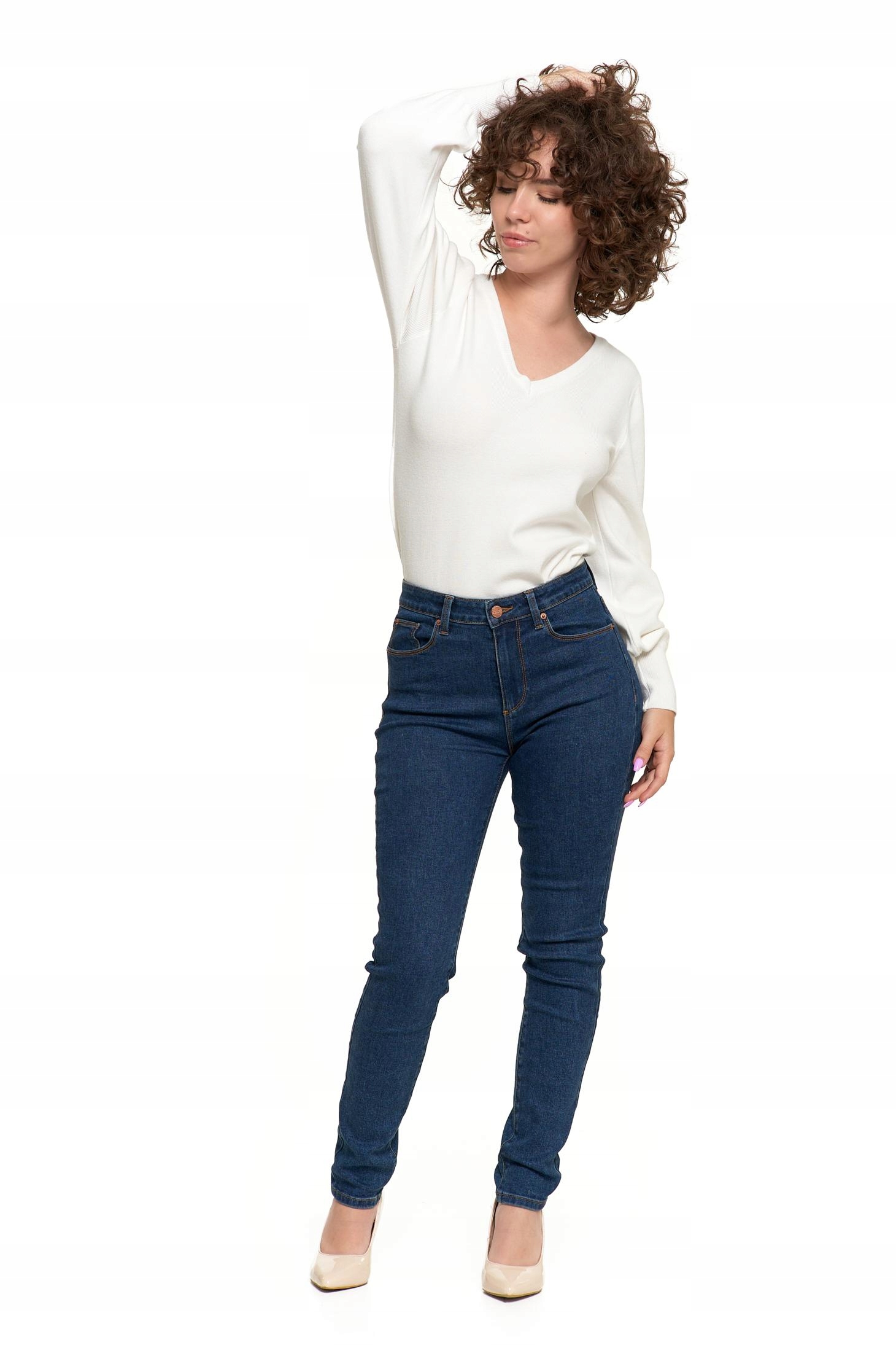 Spodnie Jeansowe Damskie Jeansy Skinny Wysoki Stan Wygodne MORAJ r. 44 EAN (GTIN) 5902720450187