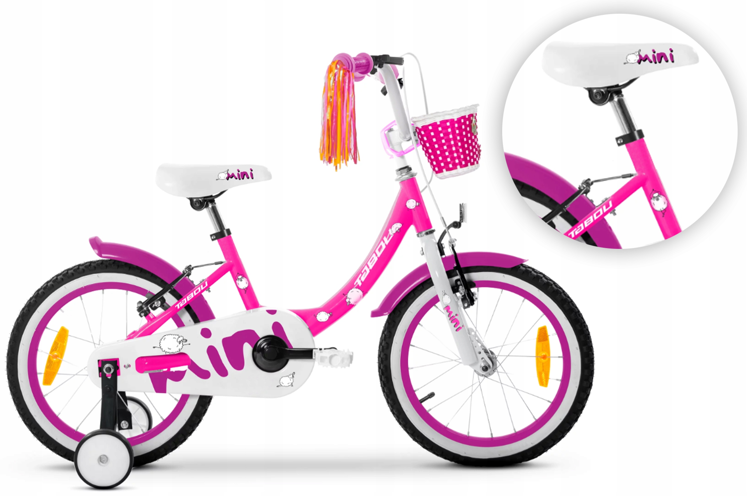 Rower dziecięcy 20" Tabou Mini różowy biały R25