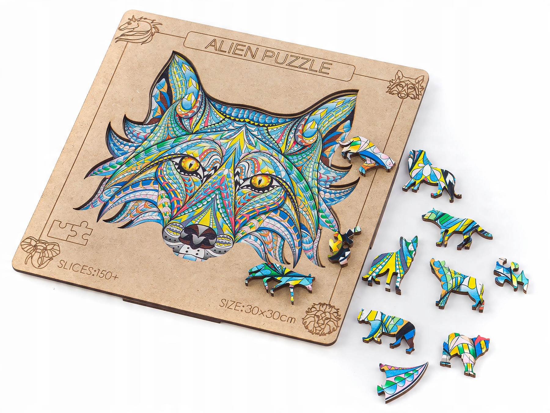 

Puzzle Drewniane Zwierzęta Eko Układanka Boho